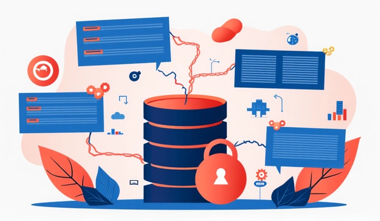 Illustration of data collection process with various data types flowing into a secure system